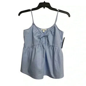 2/$12 Derek Heart Womens Blue Tank Scooped Neck Peplum Top Shirt Juniors Size M